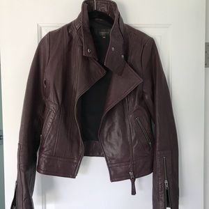 Burgundy Mackage for Aritzia Leather Jacket
